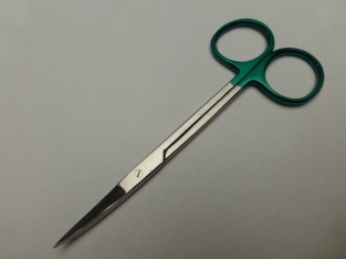 A&M Scissor 12 cm Curved Green plated